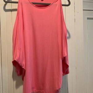 Ralph Lauren pink cold shoulder long sleeve blouse